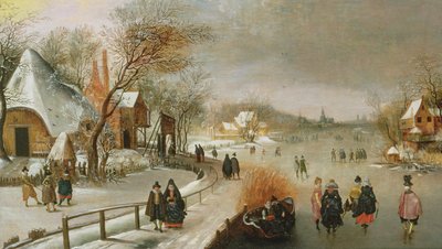 Winter Landscape with Skaters by Adam van Breen